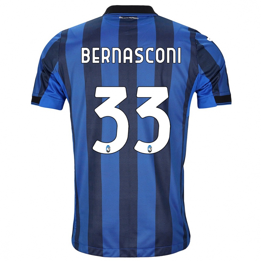 Kinder Fußball Lorenzo Bernasconi #33 Schwarz Blau Heimtrikot Trikot 2023/24 T-Shirt Luxemburg