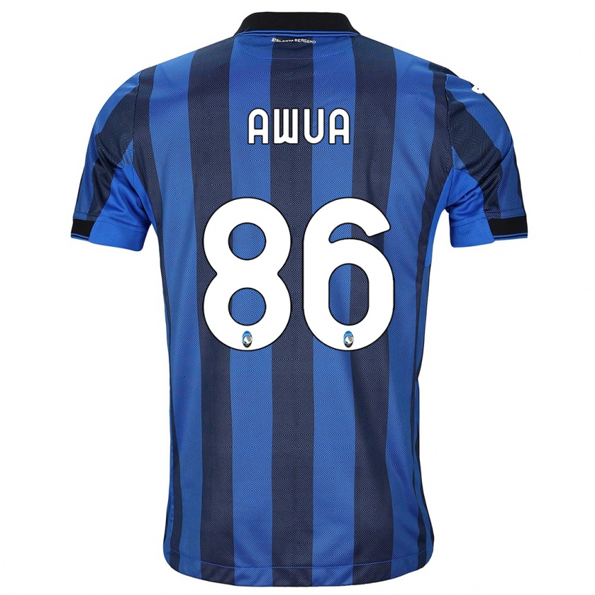 Kinder Fußball Theophilus Awua #86 Schwarz Blau Heimtrikot Trikot 2023/24 T-Shirt Luxemburg