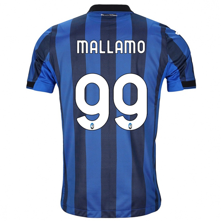 Kinder Fußball Alessandro Mallamo #99 Schwarz Blau Heimtrikot Trikot 2023/24 T-Shirt Luxemburg