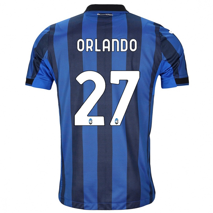 Kinder Fußball Daniele Orlando #27 Schwarz Blau Heimtrikot Trikot 2023/24 T-Shirt Luxemburg