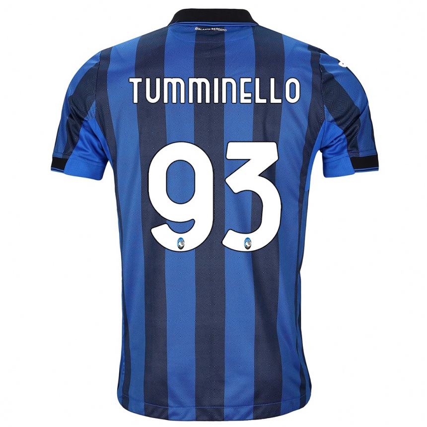 Kinder Fußball Marco Tumminello #93 Schwarz Blau Heimtrikot Trikot 2023/24 T-Shirt Luxemburg