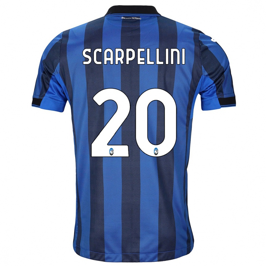 Kinder Fußball Andrea Scarpellini #20 Schwarz Blau Heimtrikot Trikot 2023/24 T-Shirt Luxemburg