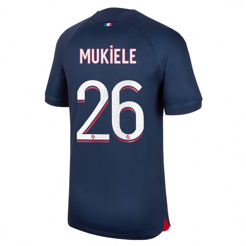 Kinder Fußball Nordi Mukiele #26 Blau Rot Heimtrikot Trikot 2023/24 T-Shirt Luxemburg