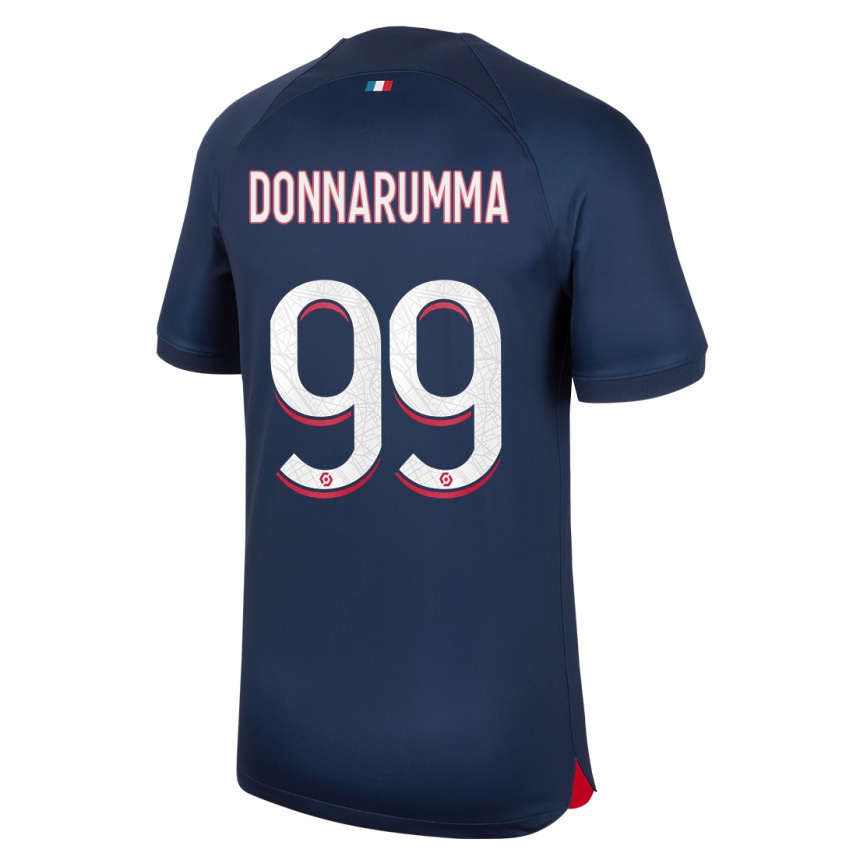 Kinder Fußball Gianluigi Donnarumma #99 Blau Rot Heimtrikot Trikot 2023/24 T-Shirt Luxemburg