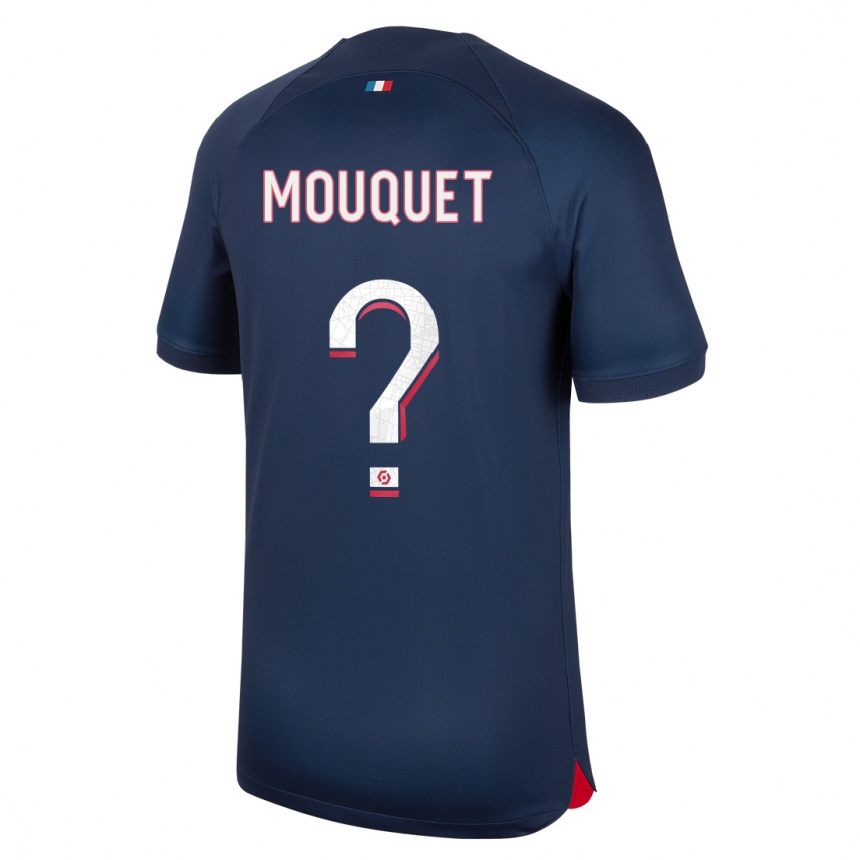 Kinder Fußball Louis Mouquet #0 Blau Rot Heimtrikot Trikot 2023/24 T-Shirt Luxemburg