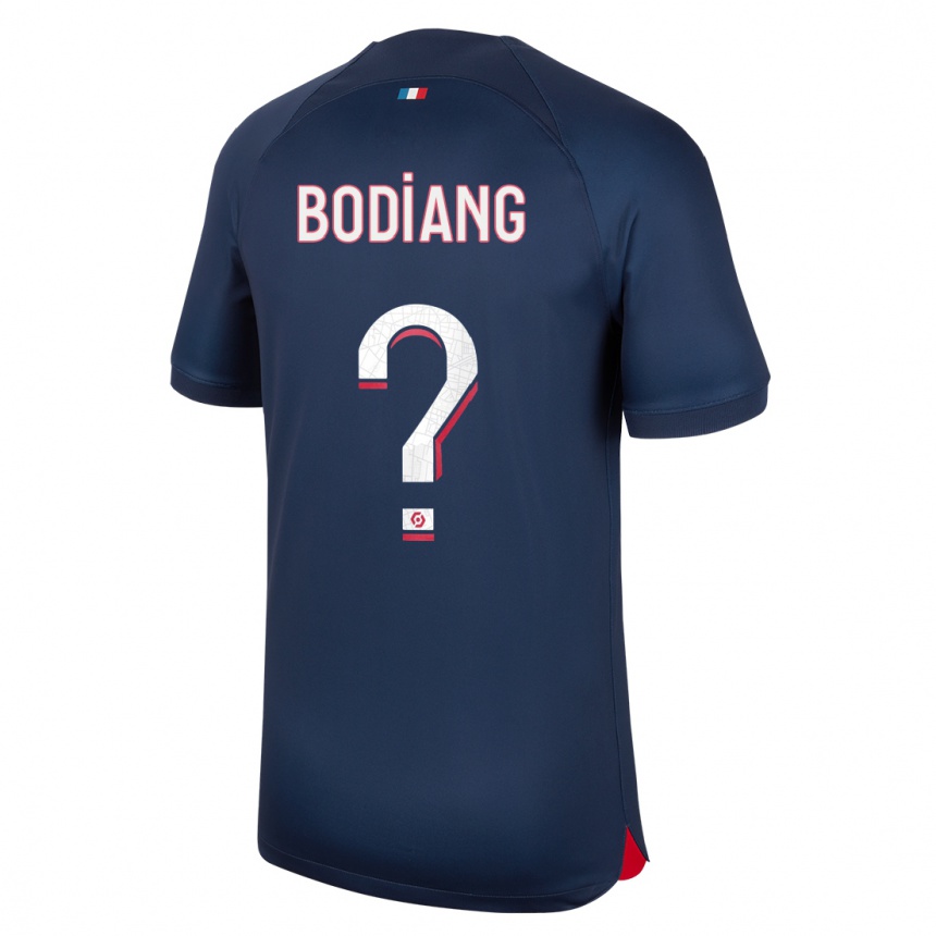 Kinder Fußball Moutanabi Bodiang #0 Blau Rot Heimtrikot Trikot 2023/24 T-Shirt Luxemburg