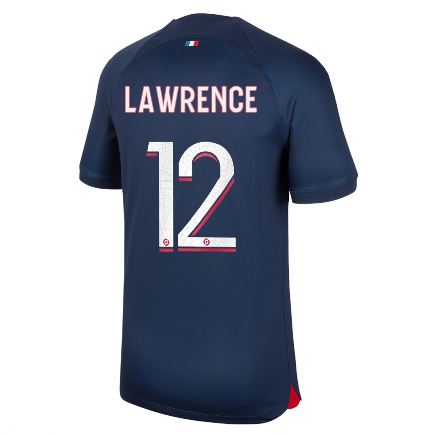 Kinder Fußball Ashley Lawrence #12 Blau Rot Heimtrikot Trikot 2023/24 T-Shirt Luxemburg