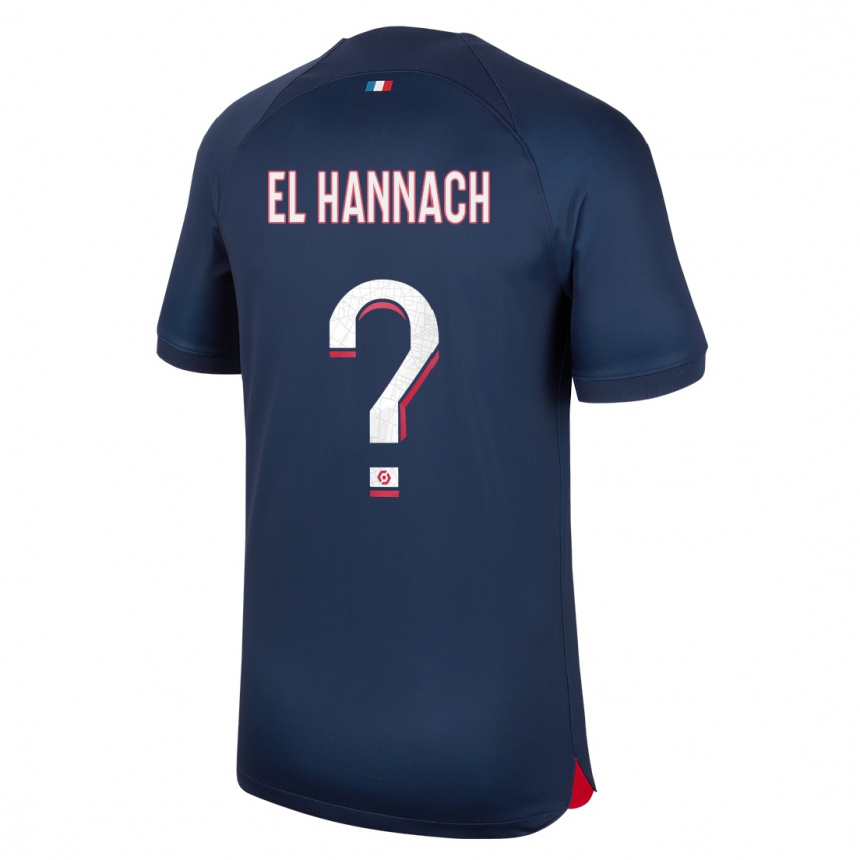 Kinder Fußball Younes El Hannach #0 Blau Rot Heimtrikot Trikot 2023/24 T-Shirt Luxemburg