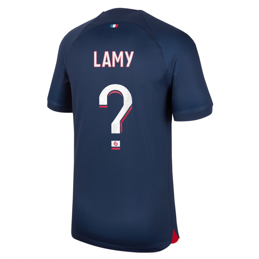 Kinder Fußball Hugo Lamy #0 Blau Rot Heimtrikot Trikot 2023/24 T-Shirt Luxemburg