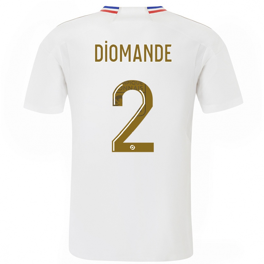 Kinder Fußball Sinaly Diomande #2 Weiß Heimtrikot Trikot 2023/24 T-Shirt Luxemburg