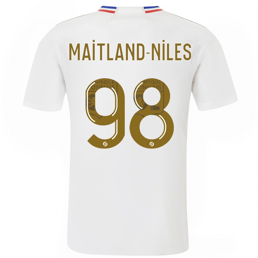 Kinder Fußball Ainsley Maitland-Niles #98 Weiß Heimtrikot Trikot 2023/24 T-Shirt Luxemburg