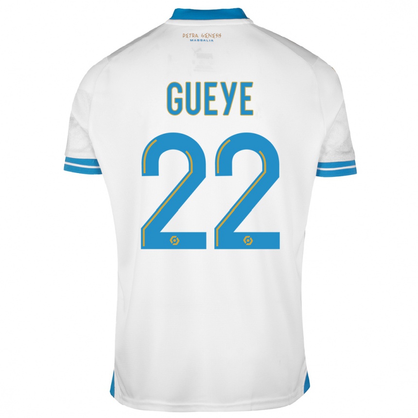 Kinder Fußball Pape Gueye #22 Weiß Heimtrikot Trikot 2023/24 T-Shirt Luxemburg