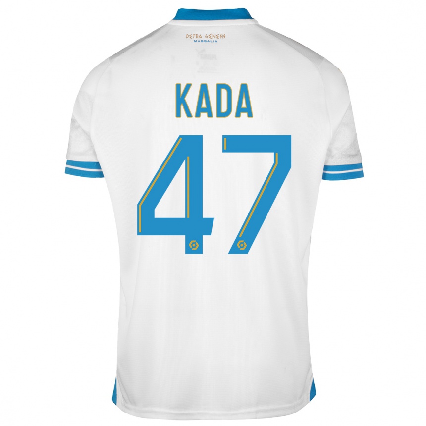Kinder Fußball Joakim Kada #47 Weiß Heimtrikot Trikot 2023/24 T-Shirt Luxemburg