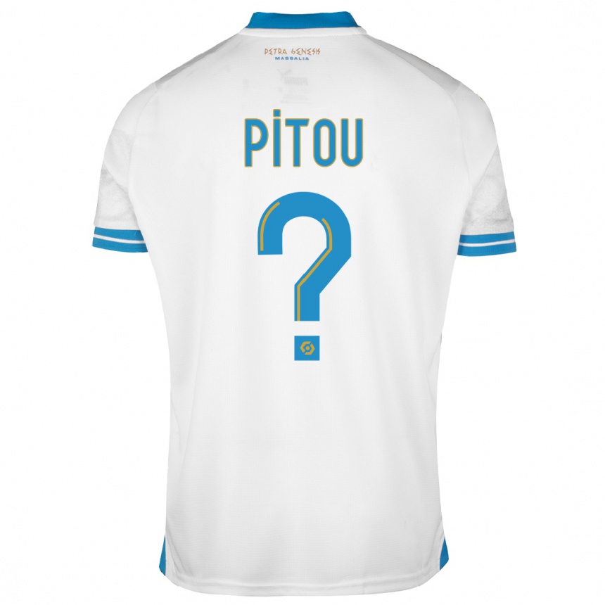 Kinder Fußball Jonathan Pitou #0 Weiß Heimtrikot Trikot 2023/24 T-Shirt Luxemburg