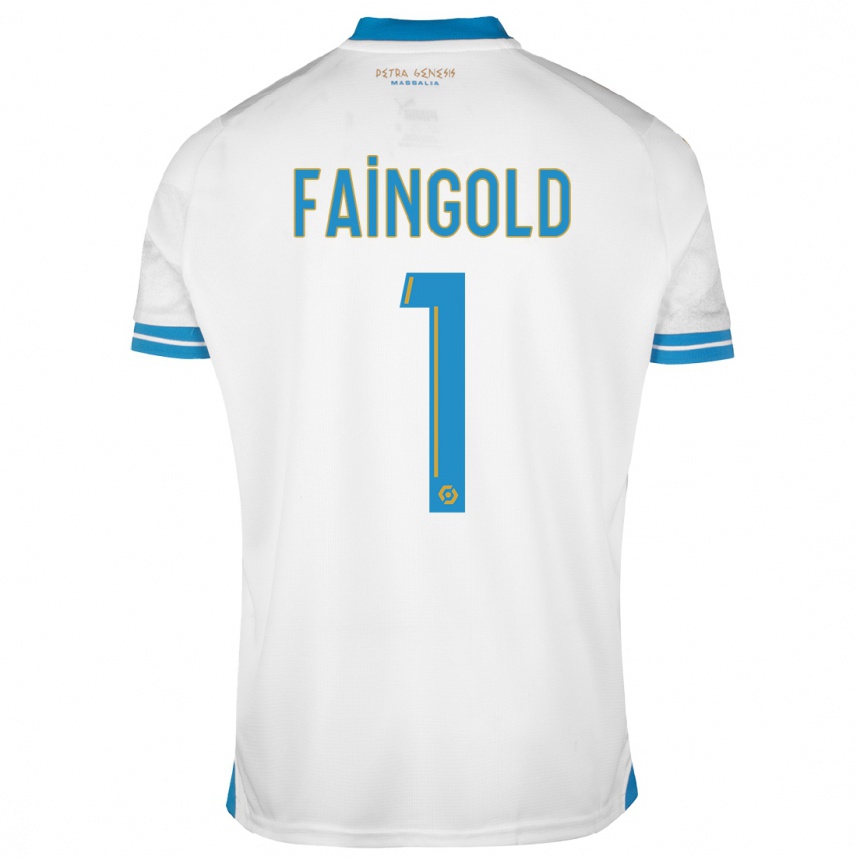 Kinder Fußball Abbie Faingold #1 Weiß Heimtrikot Trikot 2023/24 T-Shirt Luxemburg