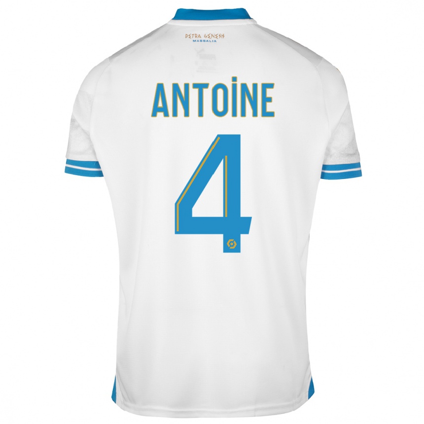 Kinder Fußball Maud Antoine #4 Weiß Heimtrikot Trikot 2023/24 T-Shirt Luxemburg