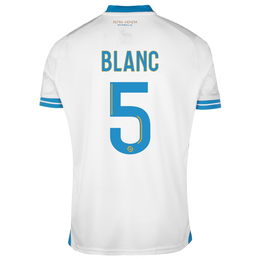 Kinder Fußball Amandine Blanc #5 Weiß Heimtrikot Trikot 2023/24 T-Shirt Luxemburg