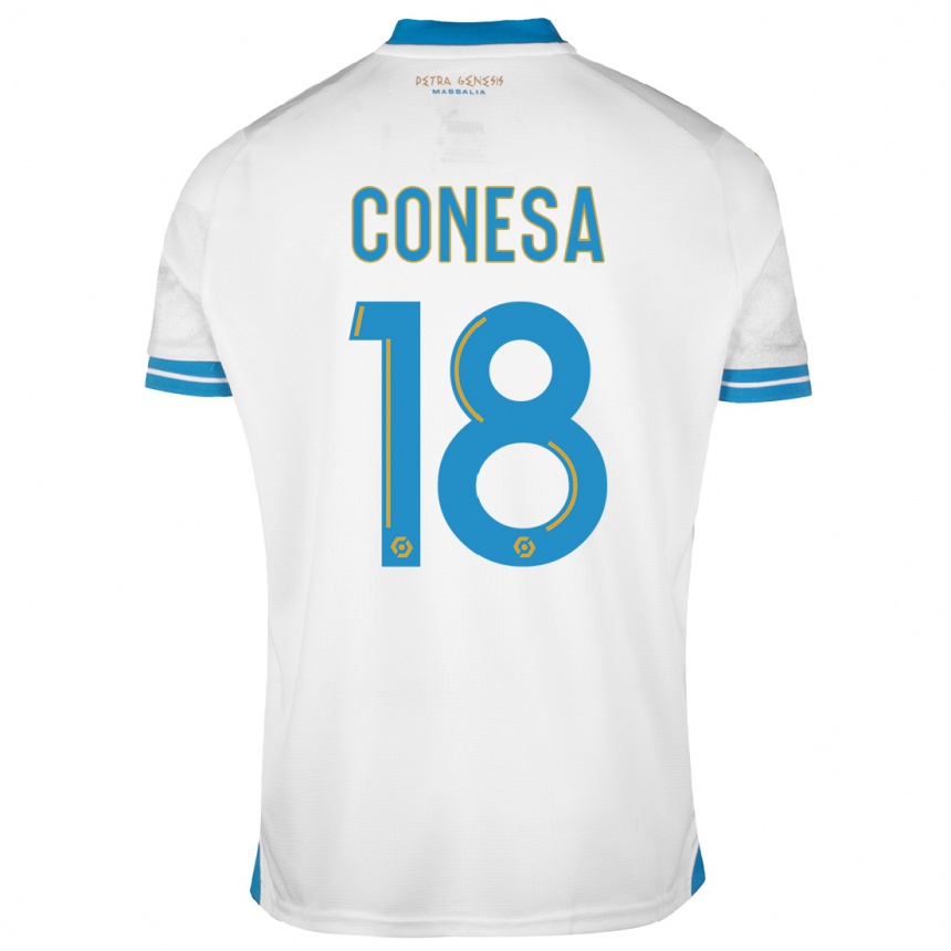 Kinder Fußball Anna Conesa #18 Weiß Heimtrikot Trikot 2023/24 T-Shirt Luxemburg