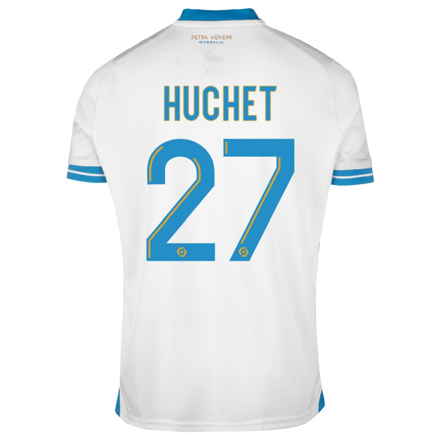 Kinder Fußball Sarah Huchet #27 Weiß Heimtrikot Trikot 2023/24 T-Shirt Luxemburg