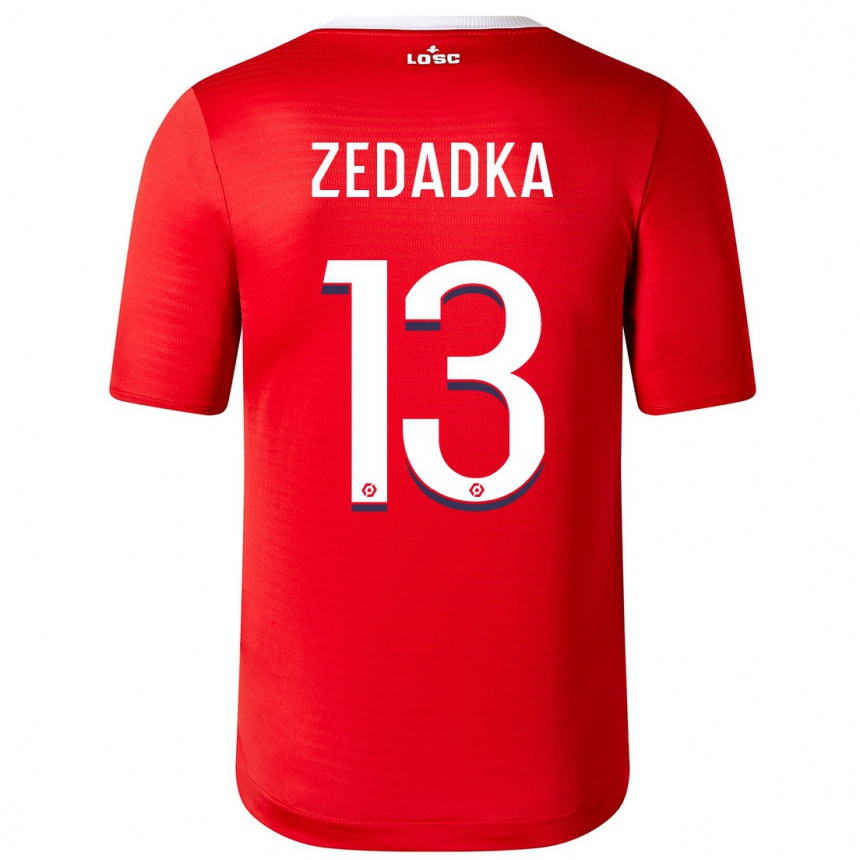Kinder Fußball Akim Zedadka #13 Rot Heimtrikot Trikot 2023/24 T-Shirt Luxemburg
