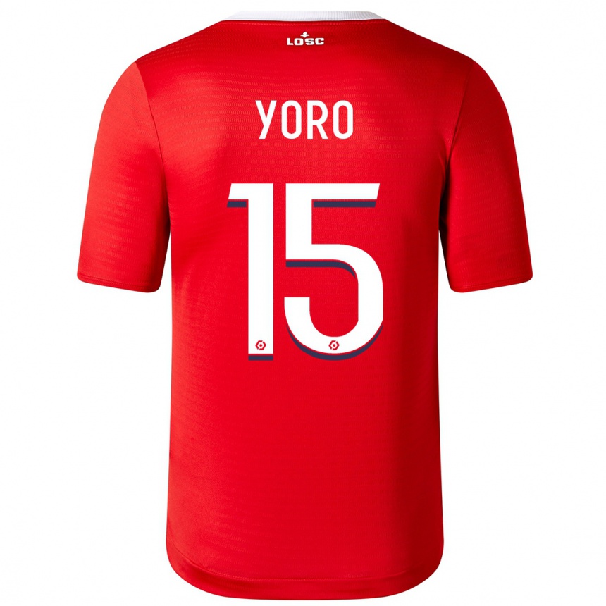 Kinder Fußball Leny Yoro #15 Rot Heimtrikot Trikot 2023/24 T-Shirt Luxemburg