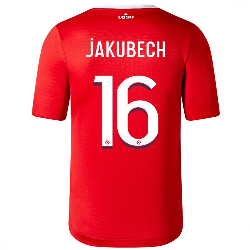 Kinder Fußball Adam Jakubech #16 Rot Heimtrikot Trikot 2023/24 T-Shirt Luxemburg