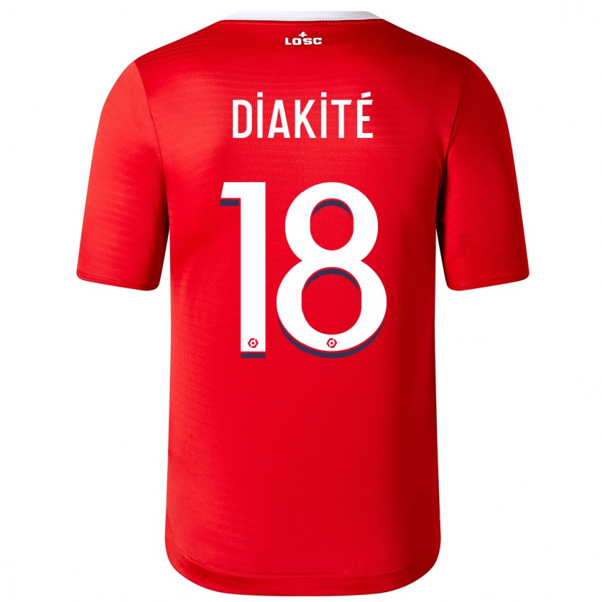 Kinder Fußball Bafodé Diakité #18 Rot Heimtrikot Trikot 2023/24 T-Shirt Luxemburg