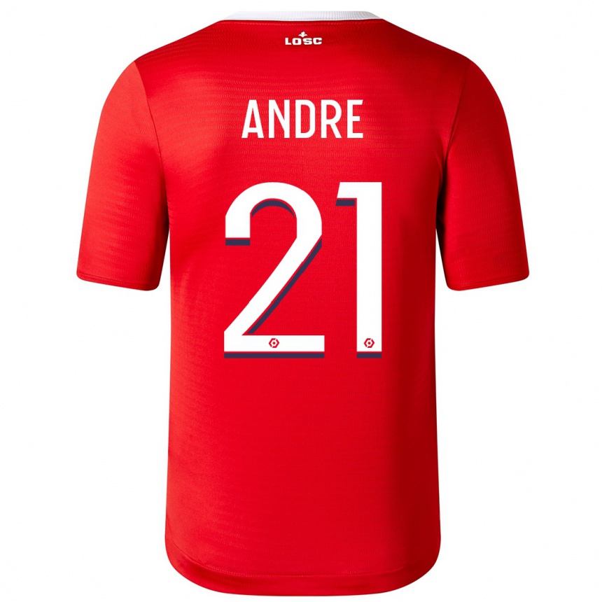 Kinder Fußball Benjamin André #21 Rot Heimtrikot Trikot 2023/24 T-Shirt Luxemburg