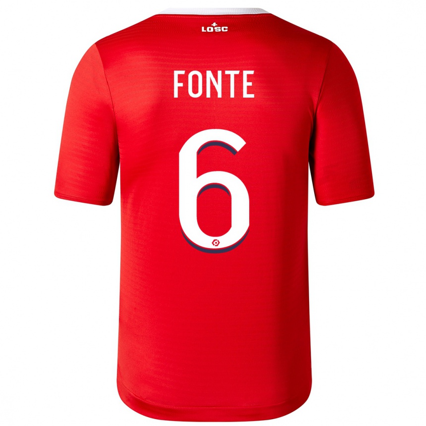 Kinder Fußball Jose Fonte #6 Rot Heimtrikot Trikot 2023/24 T-Shirt Luxemburg