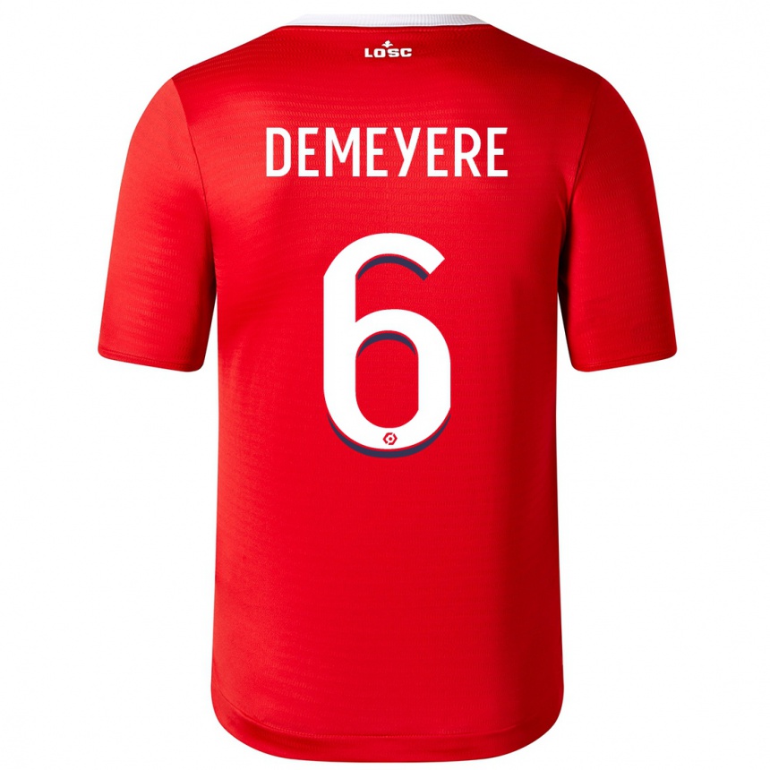 Kinder Fußball Silke Demeyere #6 Rot Heimtrikot Trikot 2023/24 T-Shirt Luxemburg