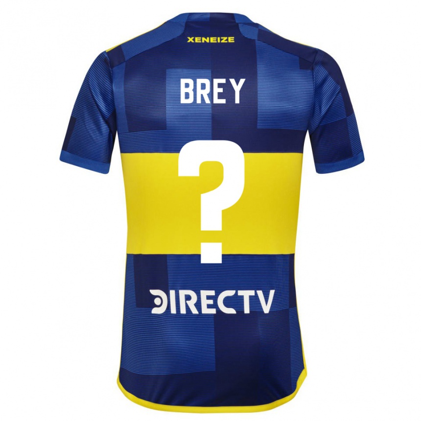 Kinder Fußball Leandro Brey #0 Dunkelblau Gelb Heimtrikot Trikot 2023/24 T-Shirt Luxemburg
