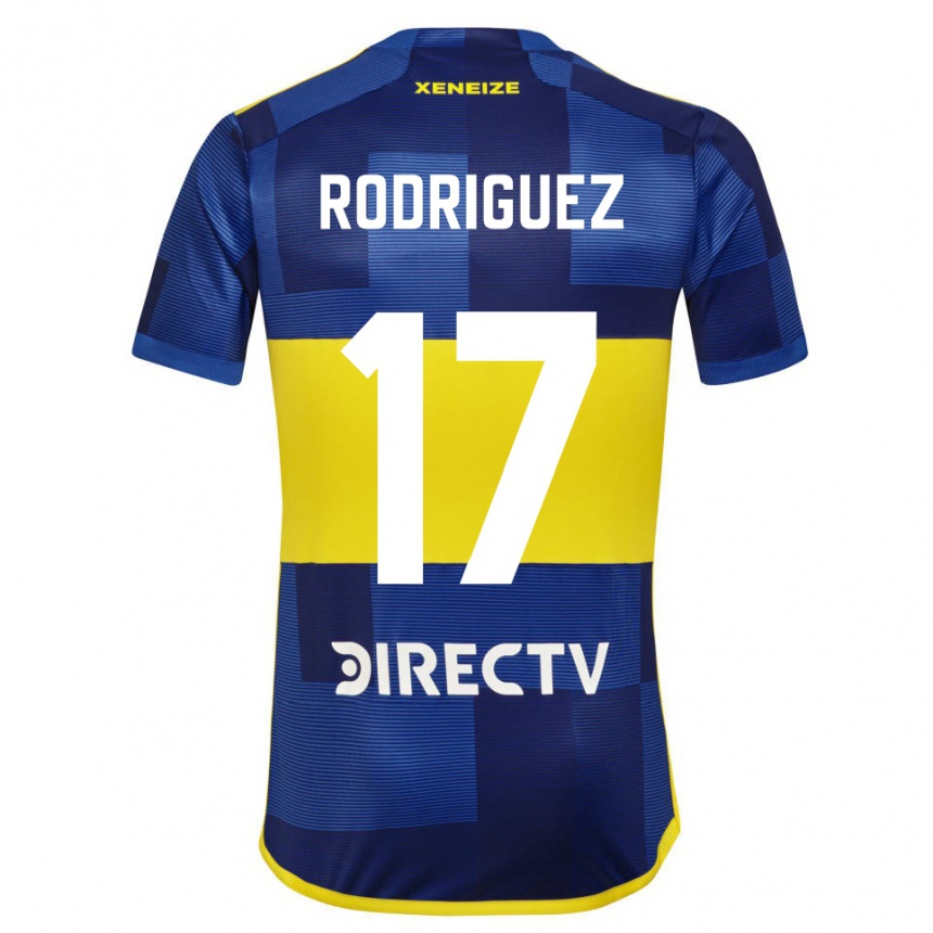 Kinder Fußball Fanny Rodriguez #17 Dunkelblau Gelb Heimtrikot Trikot 2023/24 T-Shirt Luxemburg