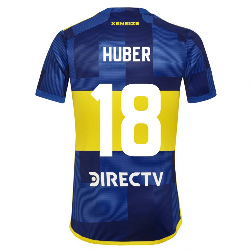 Kinder Fußball Clarisa Huber #18 Dunkelblau Gelb Heimtrikot Trikot 2023/24 T-Shirt Luxemburg