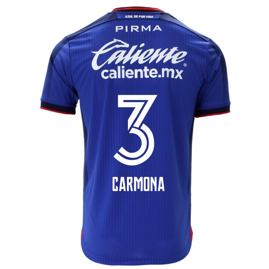 Kinder Fußball Edith Carmona #3 Blau Heimtrikot Trikot 2023/24 T-Shirt Luxemburg