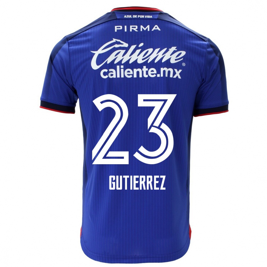 Kinder Fußball Ivonne Gutierrez #23 Blau Heimtrikot Trikot 2023/24 T-Shirt Luxemburg