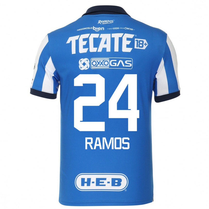 Kinder Fußball César Ramos #24 Blau Weiss Heimtrikot Trikot 2023/24 T-Shirt Luxemburg