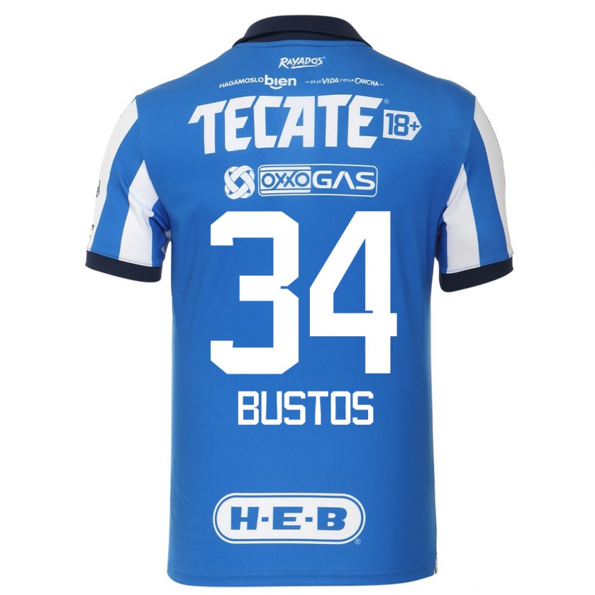 Kinder Fußball César Bustos #34 Blau Weiss Heimtrikot Trikot 2023/24 T-Shirt Luxemburg