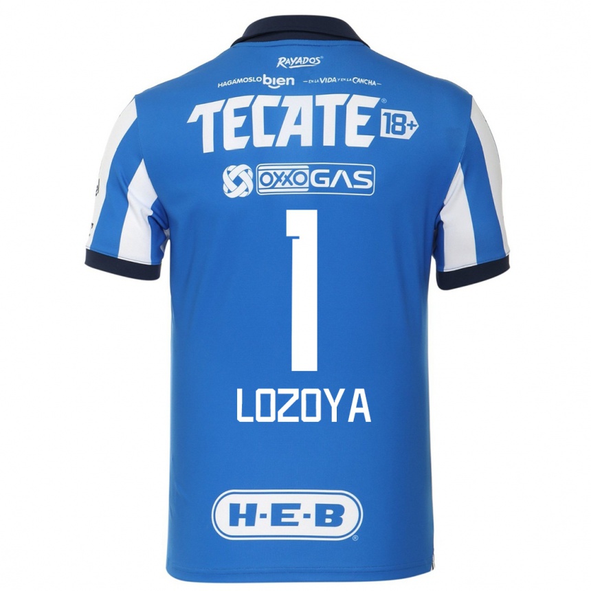 Kinder Fußball Claudia Lozoya #1 Blau Weiss Heimtrikot Trikot 2023/24 T-Shirt Luxemburg