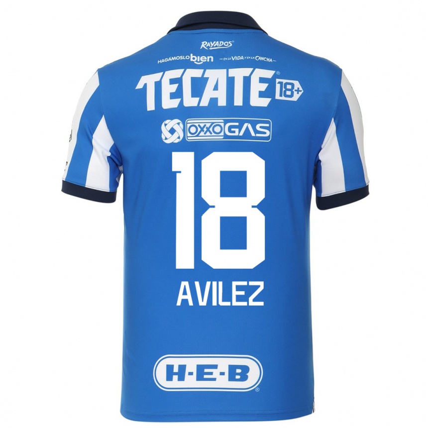 Kinder Fußball Aylin Avilez #18 Blau Weiss Heimtrikot Trikot 2023/24 T-Shirt Luxemburg