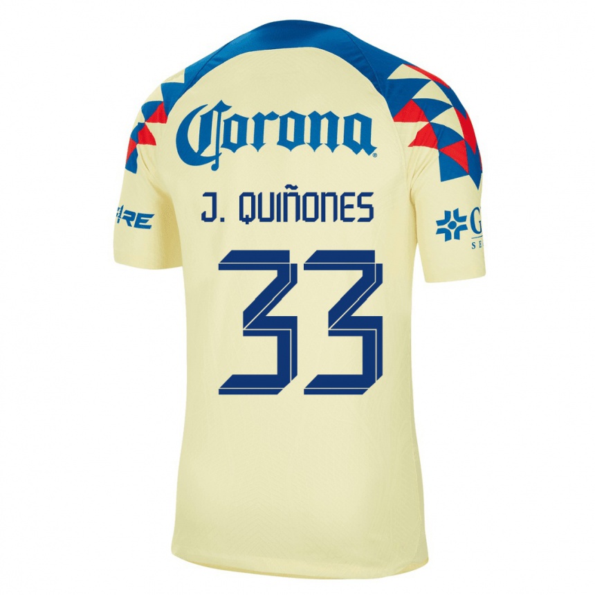 Kinder Fußball Julián Quiñones #33 Gelb Heimtrikot Trikot 2023/24 T-Shirt Luxemburg