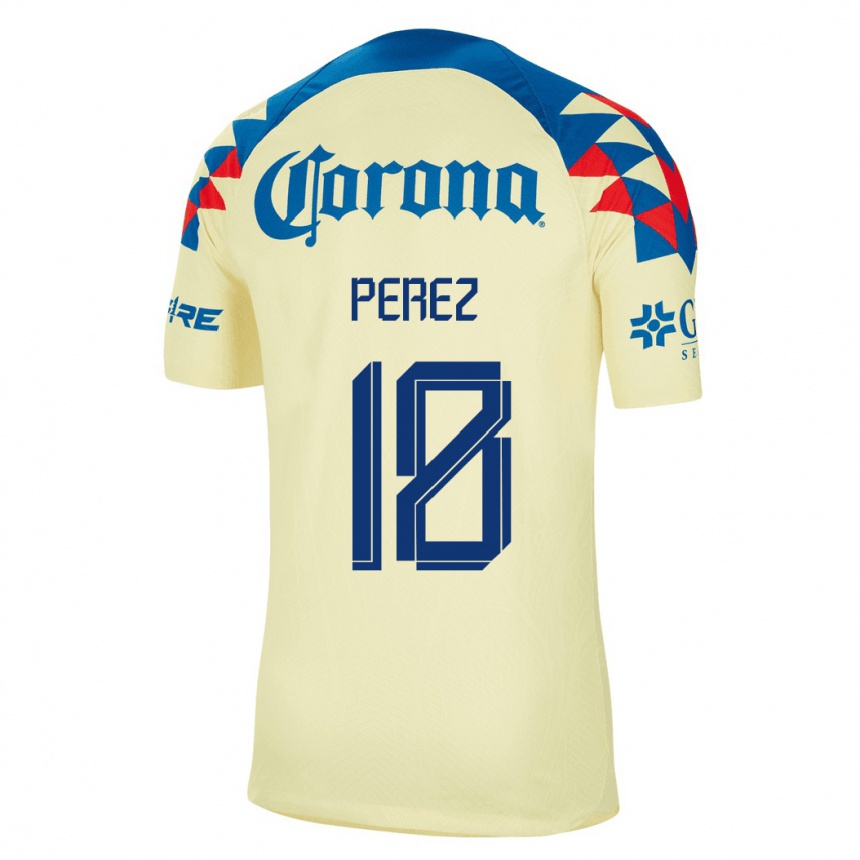 Kinder Fußball Amanda Perez #18 Gelb Heimtrikot Trikot 2023/24 T-Shirt Luxemburg