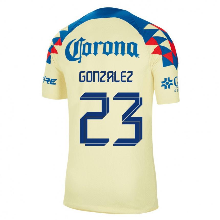Kinder Fußball Itzel Gonzalez #23 Gelb Heimtrikot Trikot 2023/24 T-Shirt Luxemburg