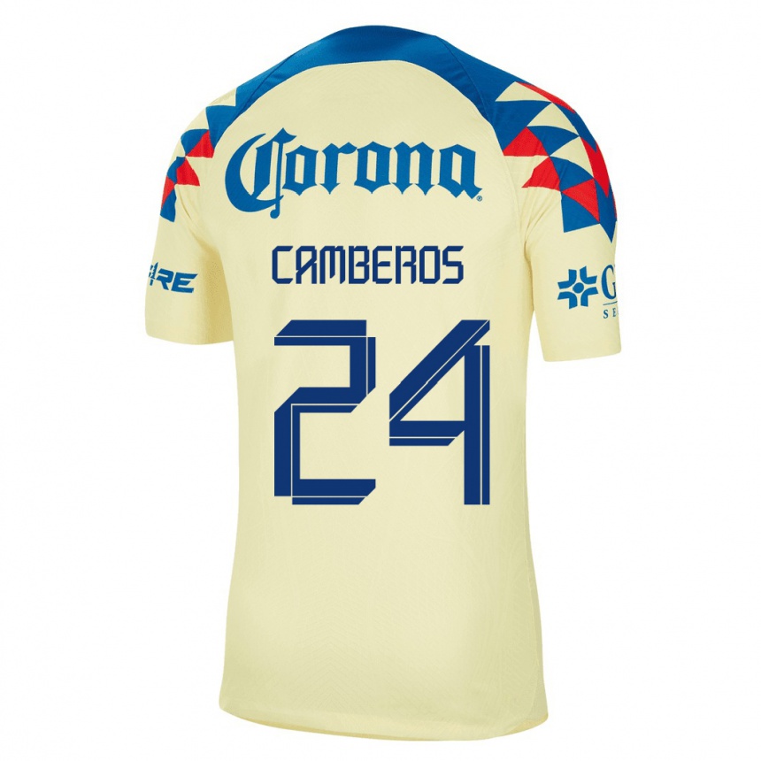 Kinder Fußball Scarlett Camberos #24 Gelb Heimtrikot Trikot 2023/24 T-Shirt Luxemburg