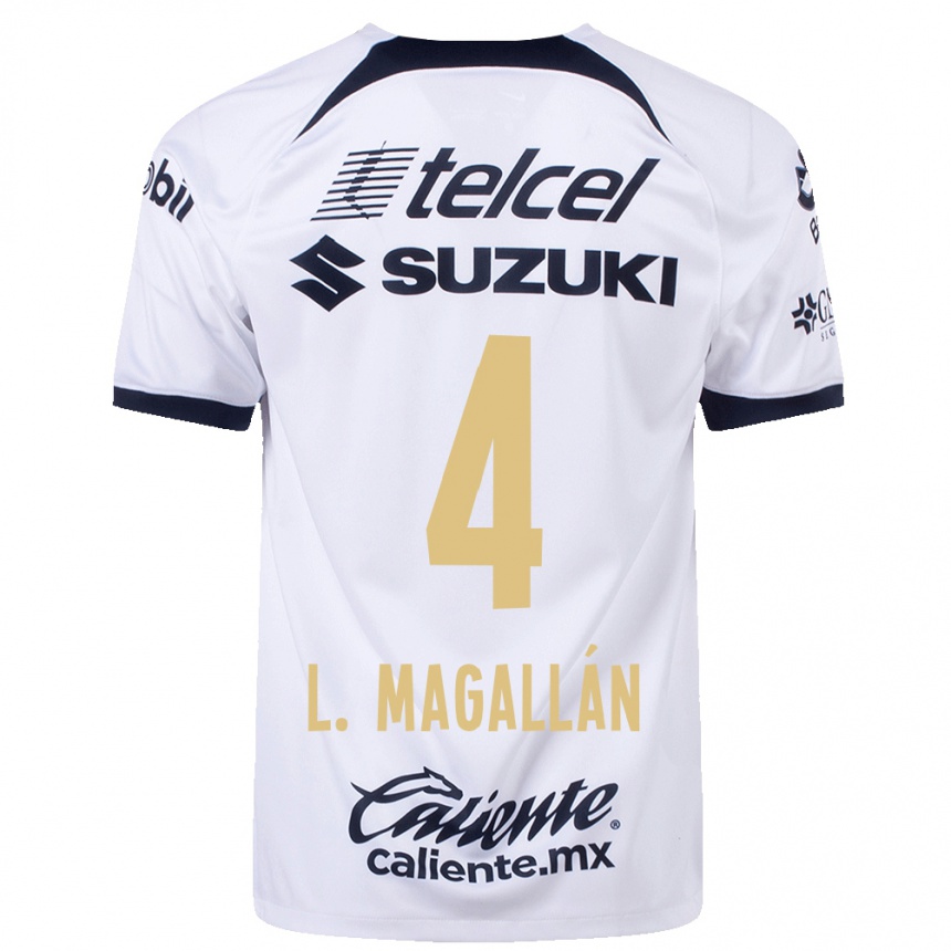 Kinder Fußball Lisandro Magallan #4 Weiß Heimtrikot Trikot 2023/24 T-Shirt Luxemburg
