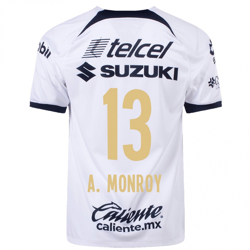Kinder Fußball Pablo Monroy #13 Weiß Heimtrikot Trikot 2023/24 T-Shirt Luxemburg