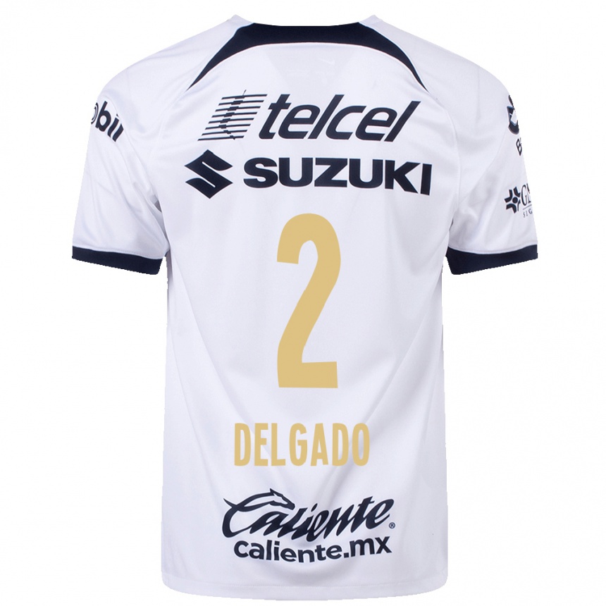 Kinder Fußball Dirce Delgado #2 Weiß Heimtrikot Trikot 2023/24 T-Shirt Luxemburg
