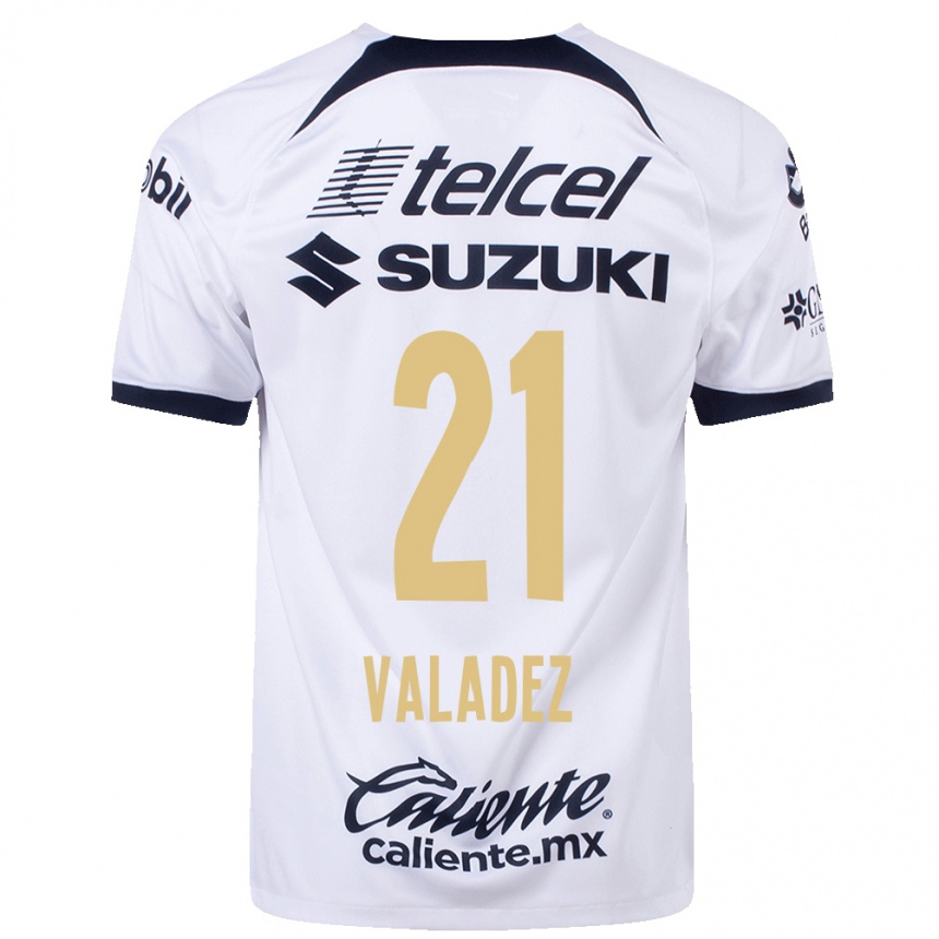 Kinder Fußball Natalia Macias Valadez #21 Weiß Heimtrikot Trikot 2023/24 T-Shirt Luxemburg