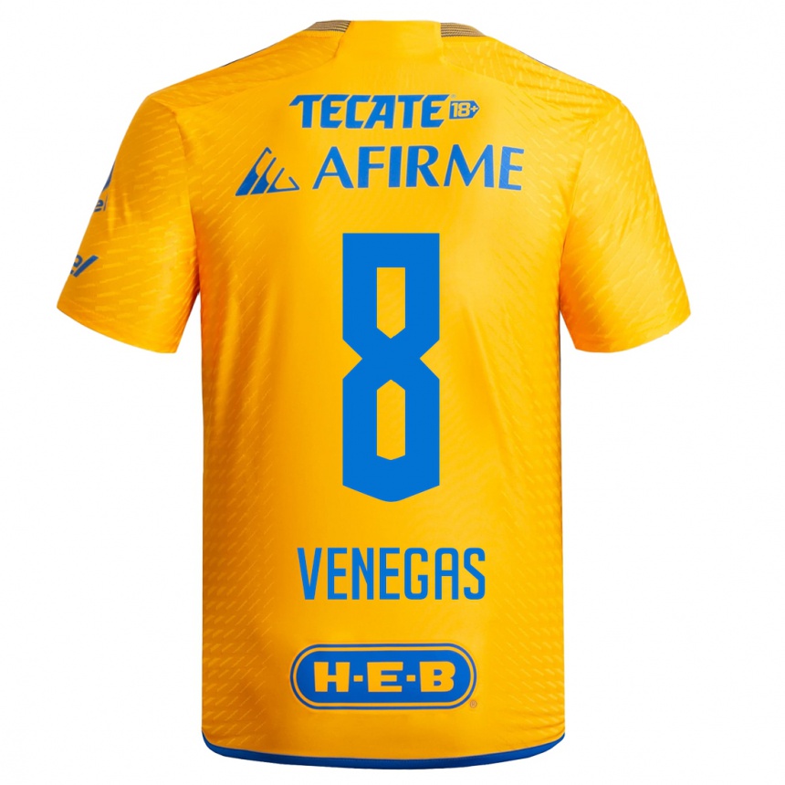 Kinder Fußball Francisco Venegas #8 Gelb Heimtrikot Trikot 2023/24 T-Shirt Luxemburg