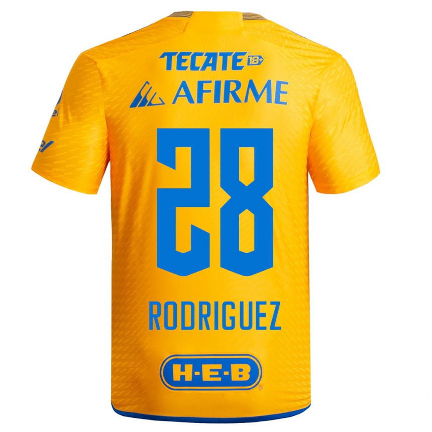Kinder Fußball Luis Rodriguez #28 Gelb Heimtrikot Trikot 2023/24 T-Shirt Luxemburg