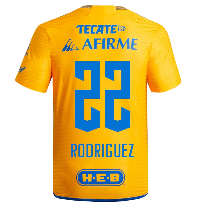 Kinder Fußball Anika Rodriguez #22 Gelb Heimtrikot Trikot 2023/24 T-Shirt Luxemburg